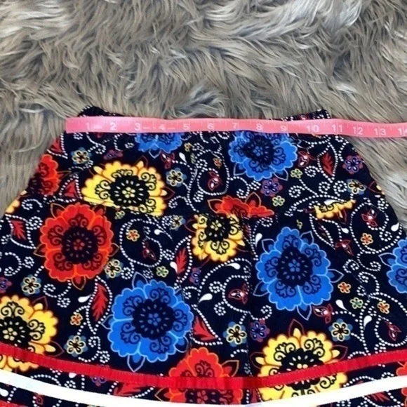 Hanna Andersson fine wale corduroy floral ribbon trim pull on skirt 130cm - Picture 7 of 8